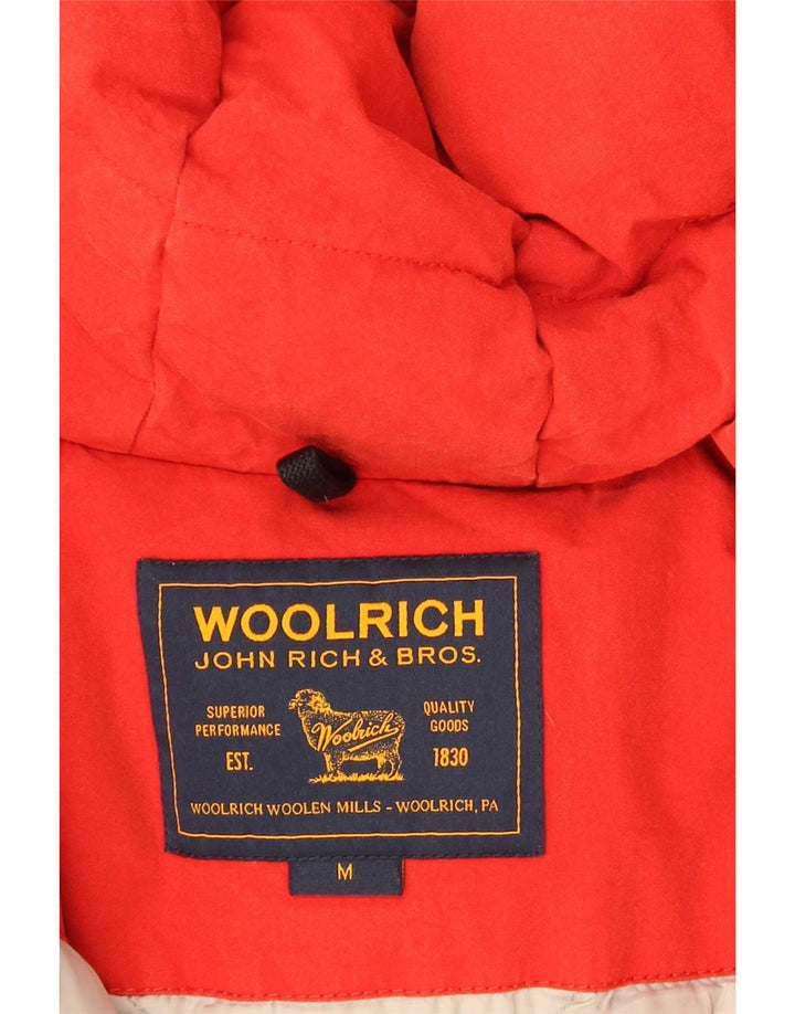 Woolrich Chaqueta acolchada con capucha para mujer Reino Unido 44 Algodón rojo mediano