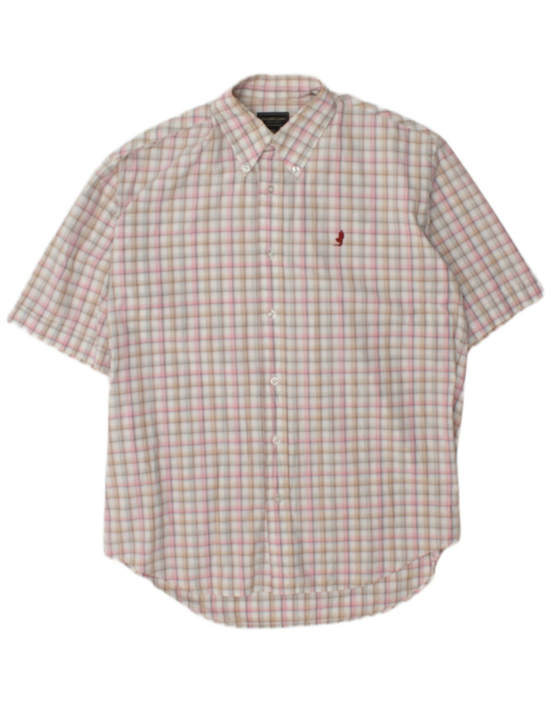 Marlboro Classics Camisa De Manga Corta Para Hombre Algodón De Cuadros Multicolor Mediano