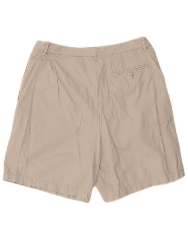 Eddie Bauer Pantalones cortos chinos de cintura alta para mujer US 12 grande W32 algodón beige