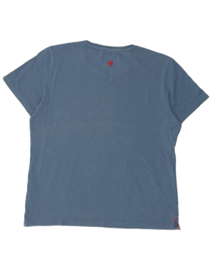 Camiseta gráfica para hombre Fat Face Top grande de algodón azul