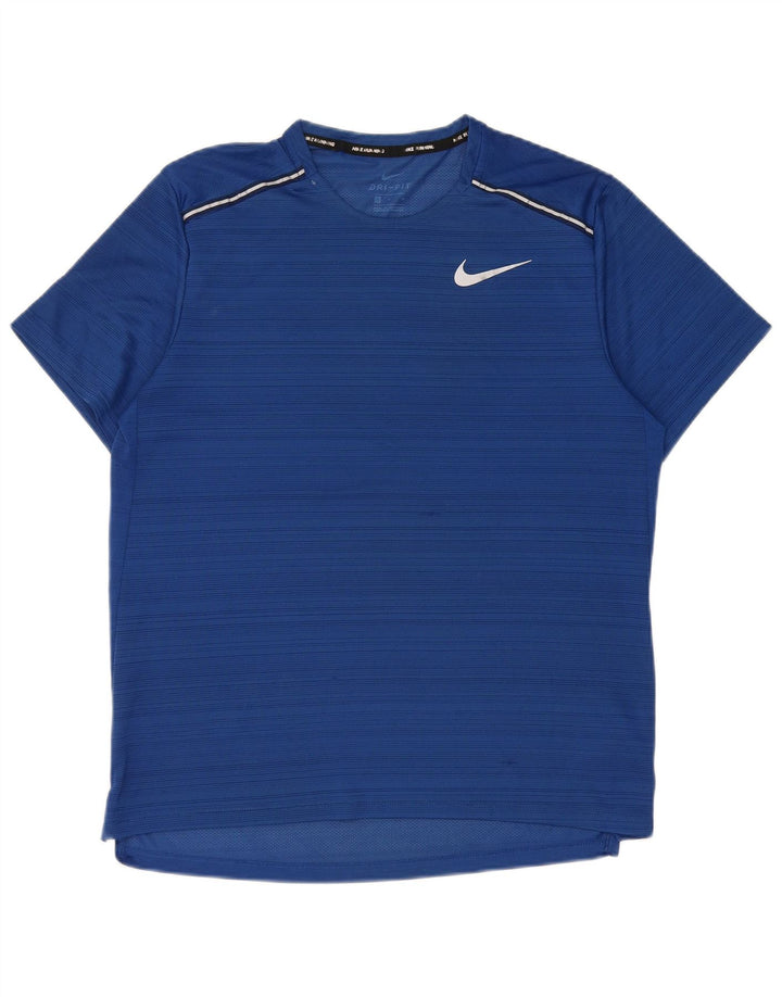 Camiseta Nike Dri Fit para hombre Top poliéster a rayas azul medio