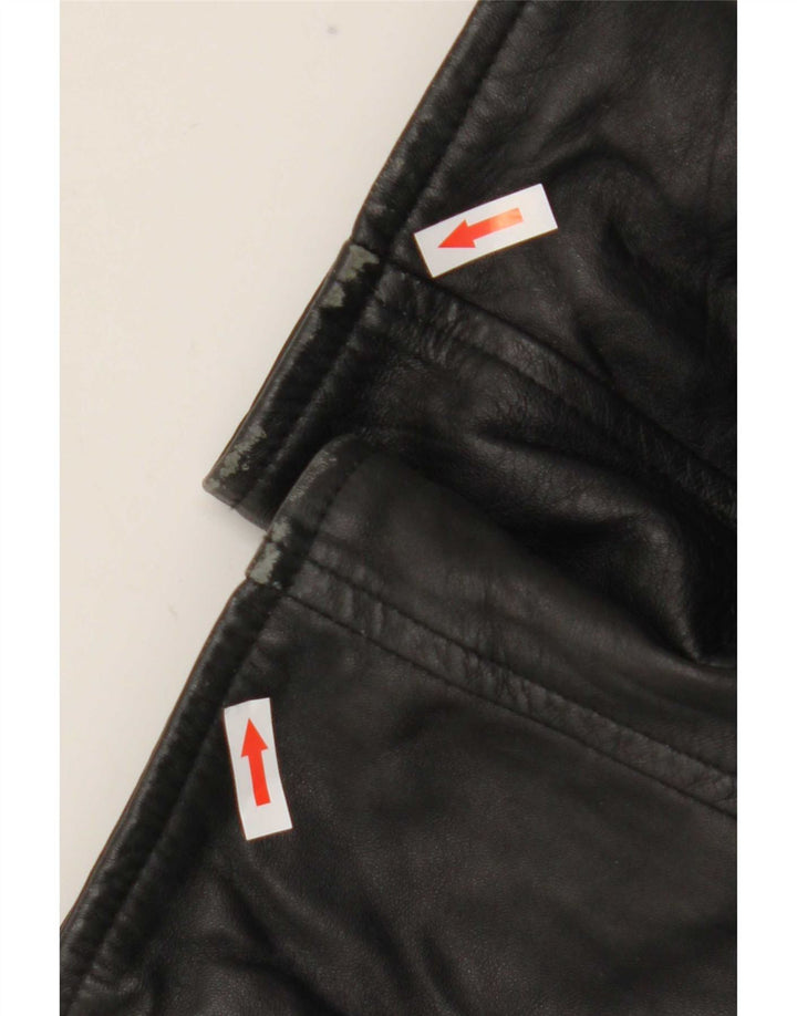 Vintage hombres shearling chaqueta Reino Unido 42 XL cuero negro