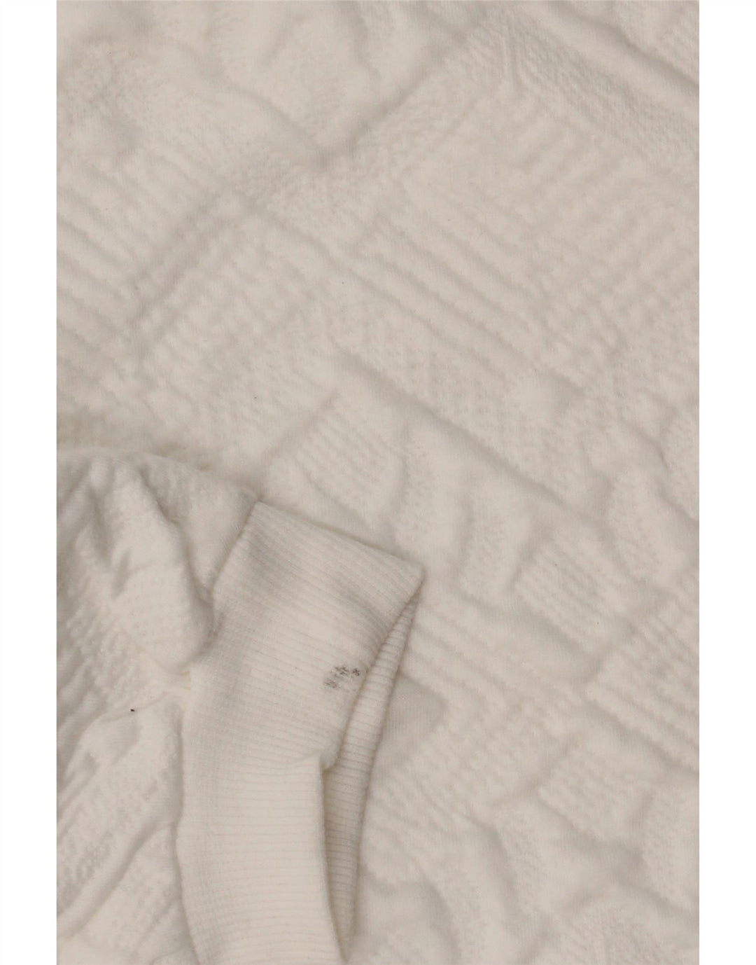 Zara Mujer Crop Sudadera Extragrande Jersey UK 10 Small White Geométrico