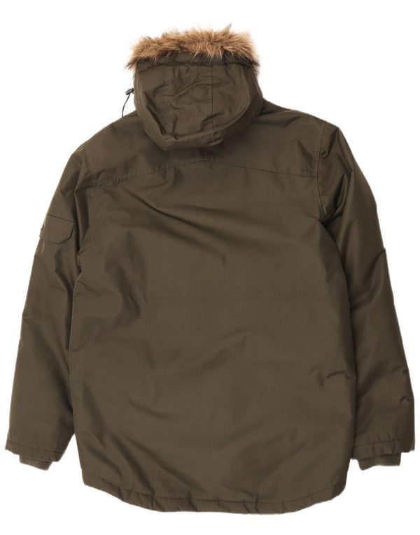 Supply & Demand Parka con capucha para hombre UK 42 XL Caqui Acrílico