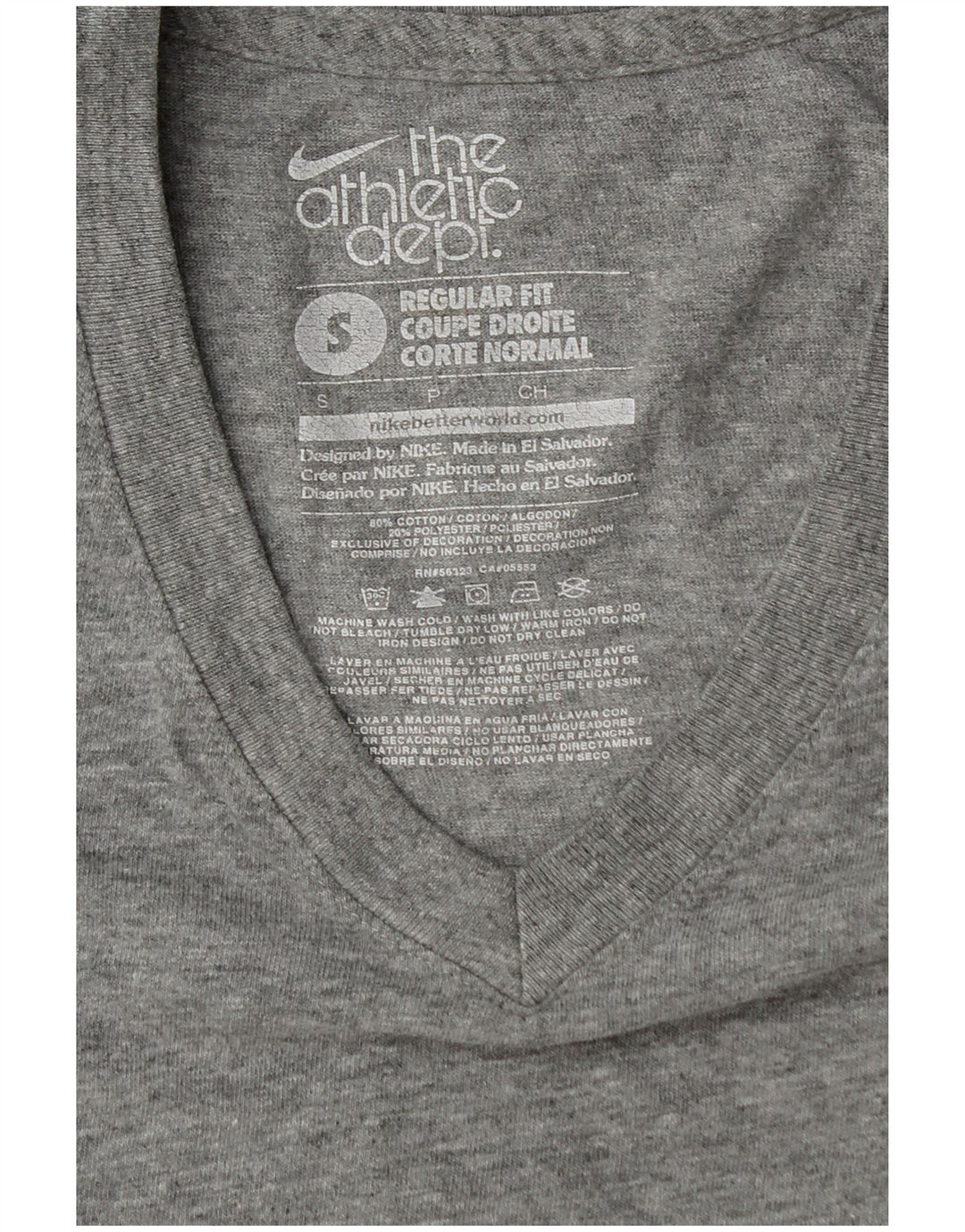 Camiseta Nike de corte regular para hombre, talla pequeña, de algodón moteado en gris
