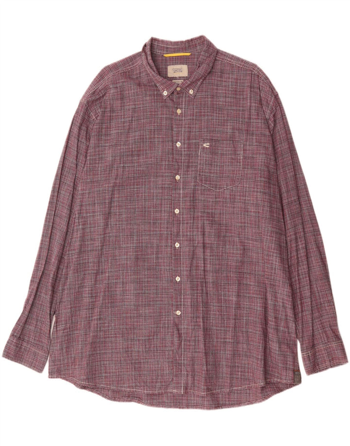 CAMEL ACTIVE Camisa de corte regular para hombre 2XL Rayas rojas