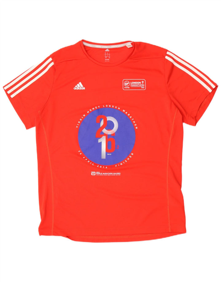 Adidas Mens Climalite Graphic Camiseta Top Grande Poliéster Rojo