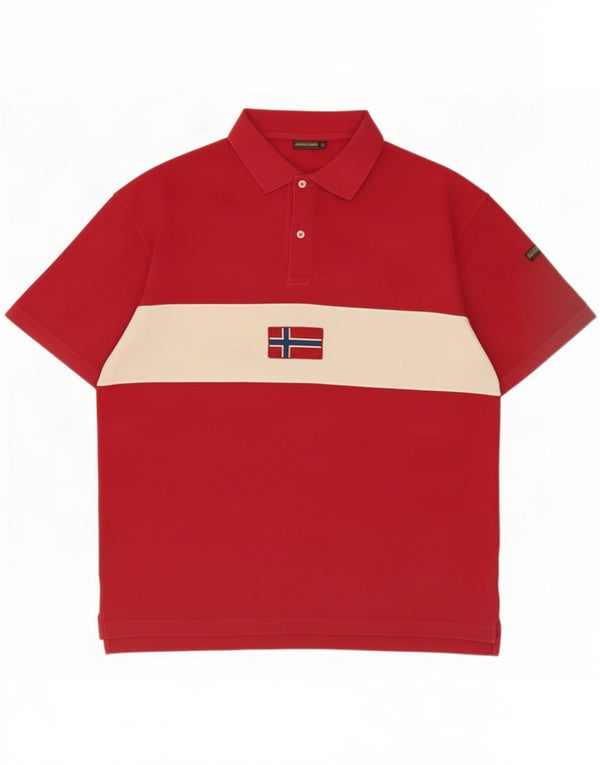 Napapijri Polo Hombre XL Algodón Color Block Rojo