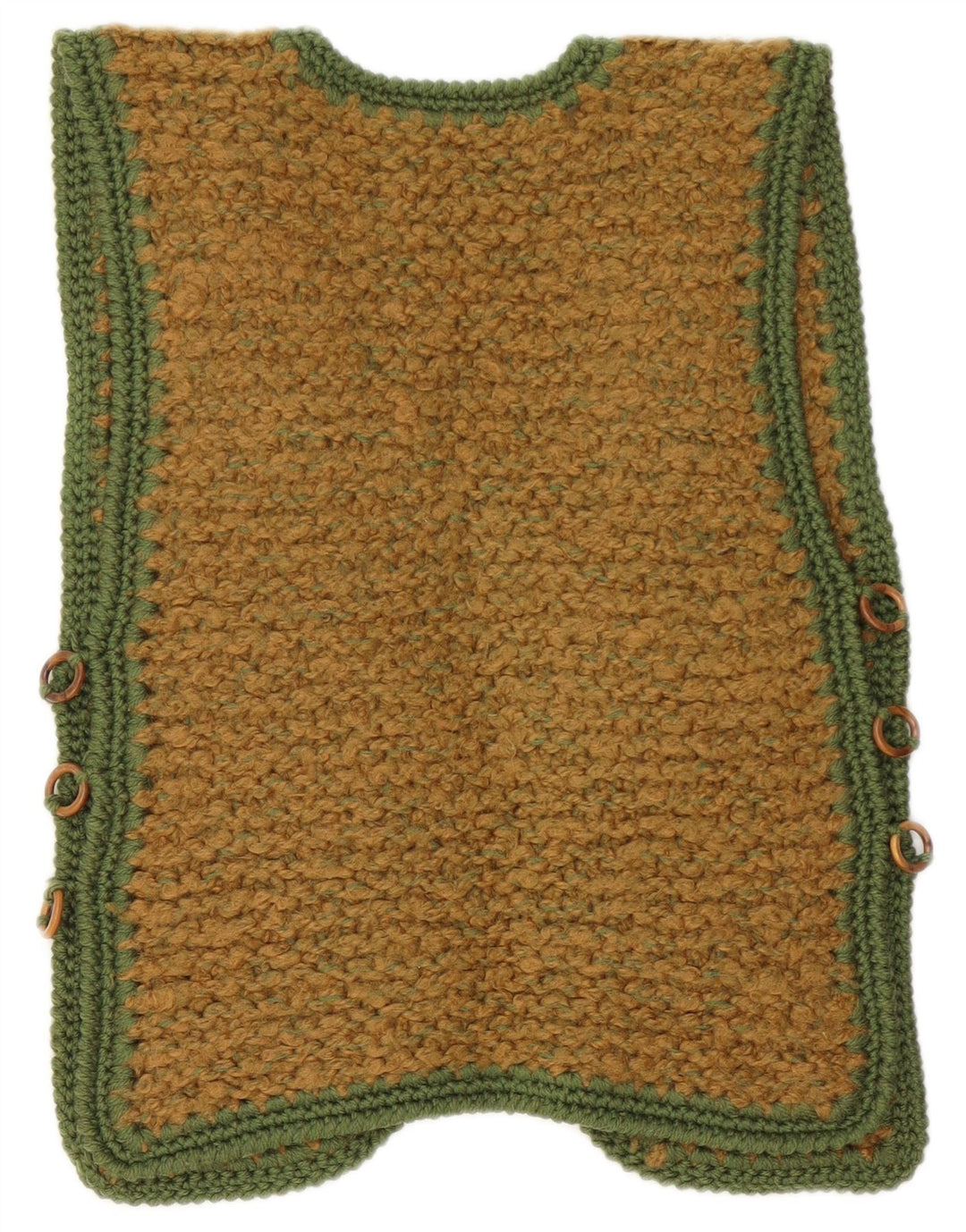 Vintage mujer sin mangas abierto cardigan suéter Reino Unido 10 pequeño marrón