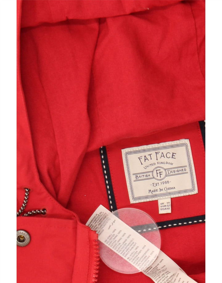 Parka con capucha para mujer Fat Face UK 44 Grande Poliéster rojo