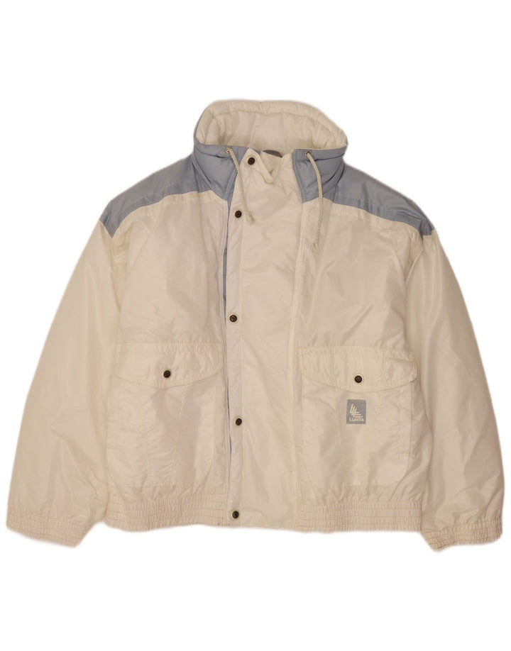 Luhta Chaqueta acolchada holgada para hombre UK 42 Large Poliéster con bloques de color blanco
