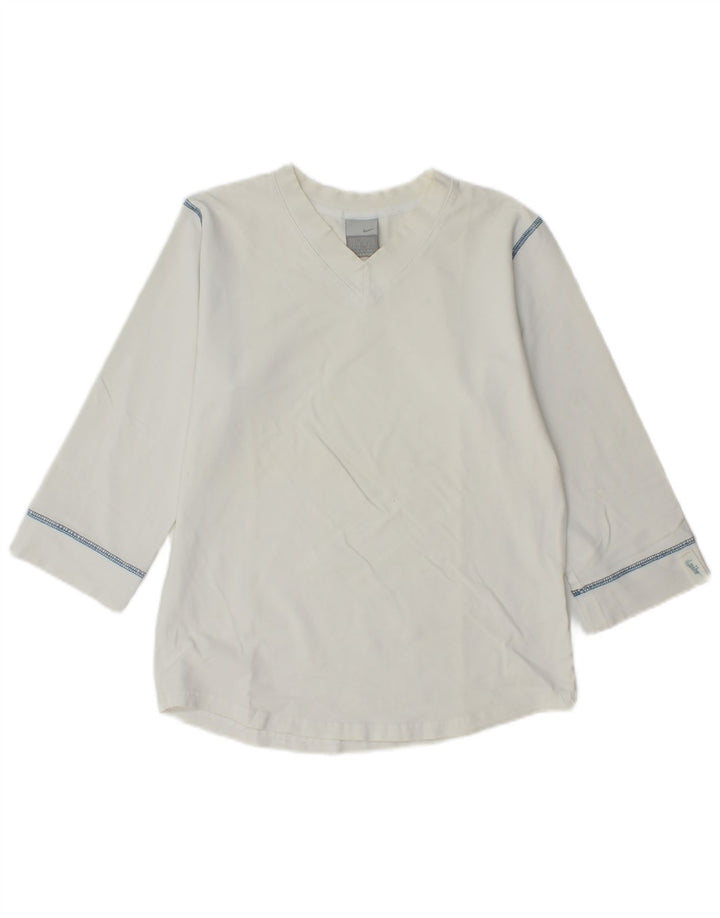 Nike - Camiseta de manga 3/4 para mujer, talla 40/16, talla grande, color blanco