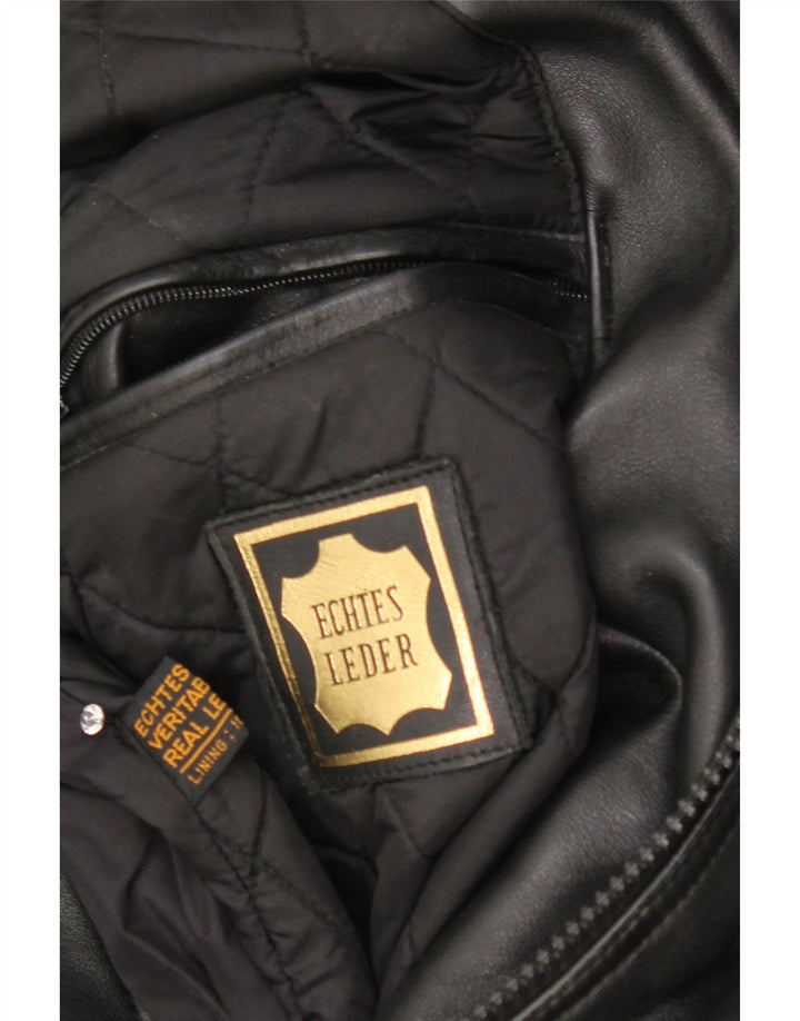Vintage hombres motocicleta cuero biker chaqueta Reino Unido 36 pequeño cuero negro