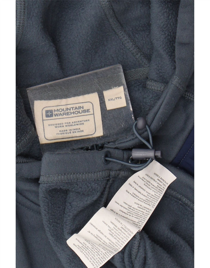 MOUNTAIN WAREHOUSE Suéter con capucha y cremallera para hombre 2XL Poliéster azul