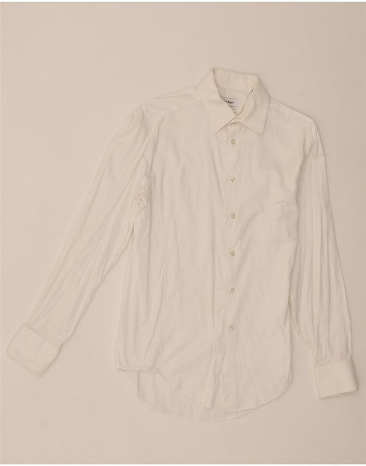 Calvin Klein Camisa Slim Fit para hombre Talla 15 Algodón blanco mediano