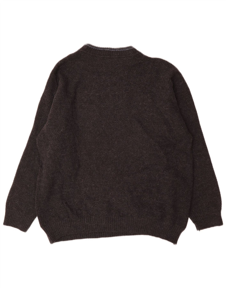 Vintage hombres tortuga cuello jumper suéter medio multicolor geométrico