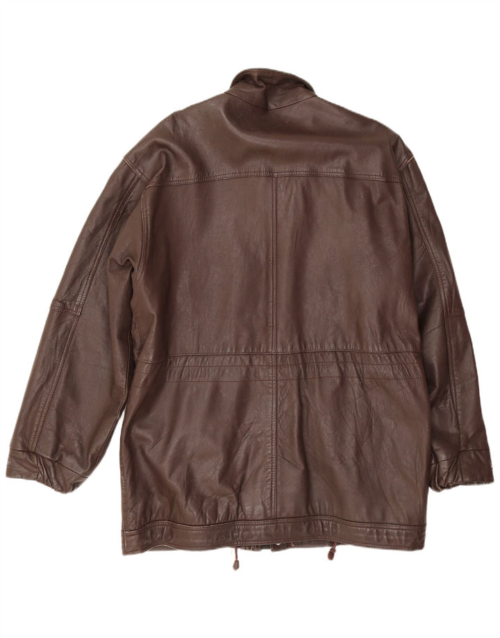 Vintage chaqueta de cuero para hombre Reino Unido 38 cuero marrón medio