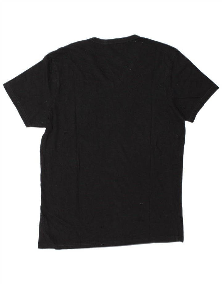 Guess Camiseta gráfica para hombre Top mediano de algodón negro