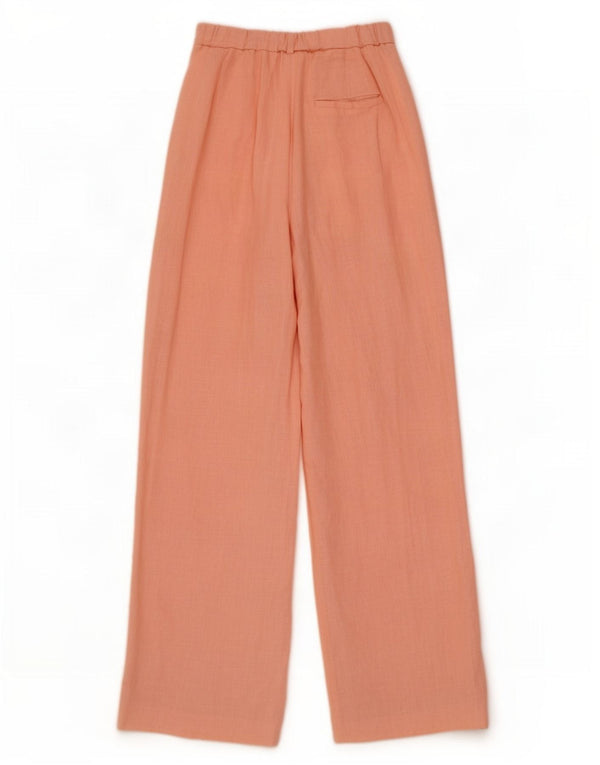 Zara Mujer Pantalones Chinos Pegged Pequeños W26 L30 Lino Rosa