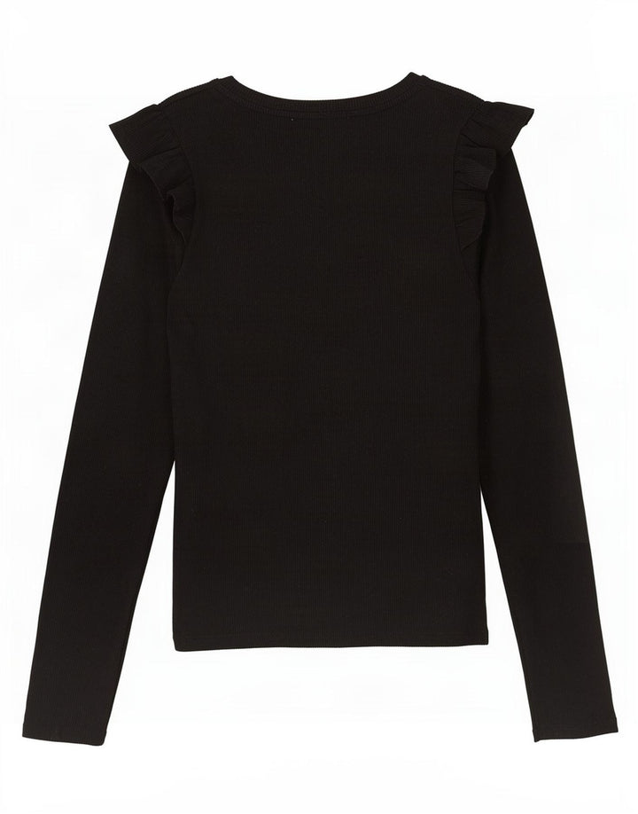 Zara Mujer Trafaluc Top Manga Larga UK 42 Medium Negro