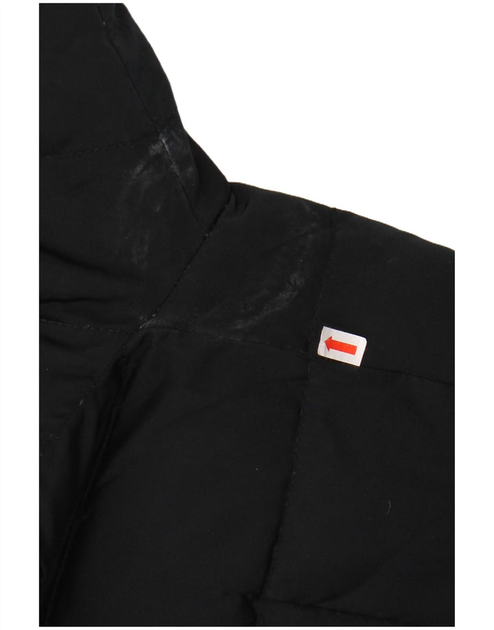 ZARA Mujer Chaqueta Acolchada Con Capucha UK 42 Medium Negro