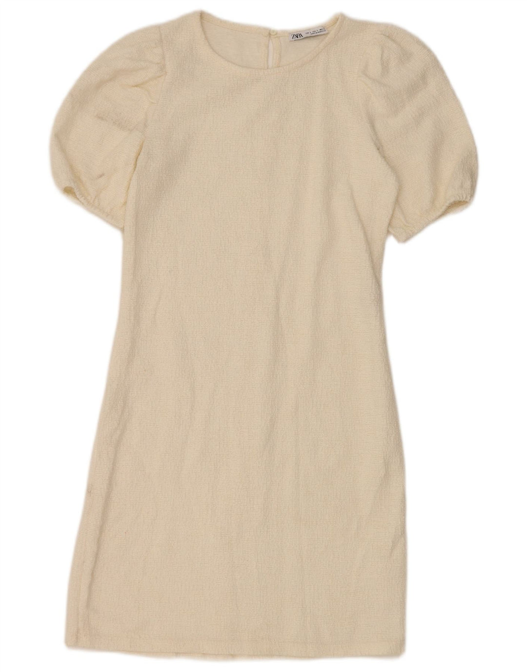 Zara Mujer Vestido Tubo UK 8 Pequeño Algodón Blanco