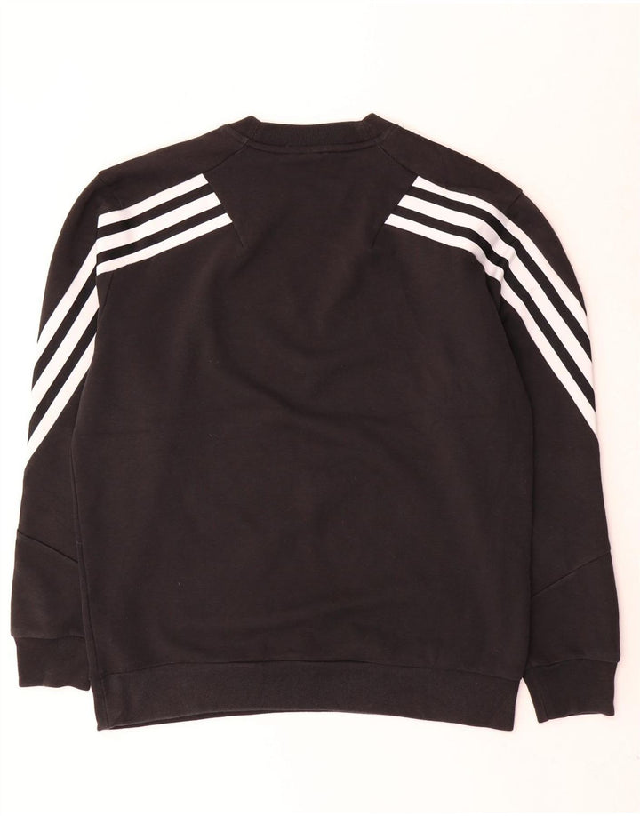Adidas Hombre Sudadera Jumper Grande Negro Algodón