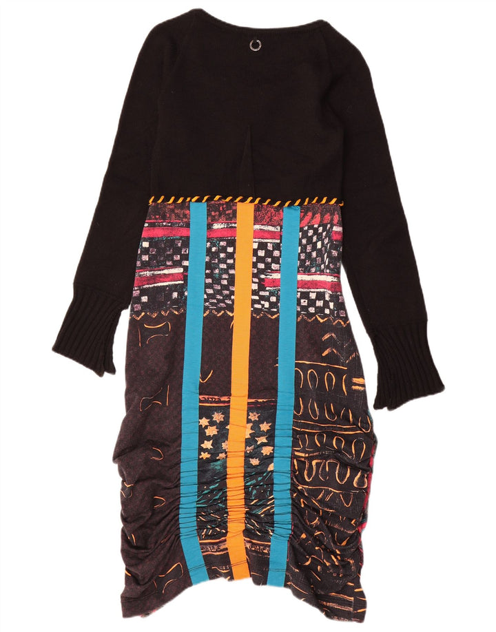 Save the Queen Vestido largo con estampado abstracto para mujer UK 10 Small Negro