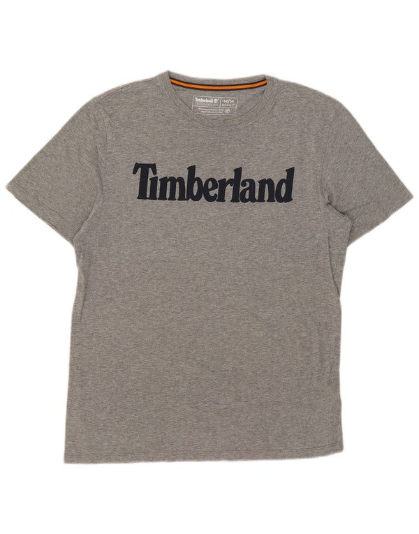 Timberland Camiseta gráfica de ajuste regular para hombre Top de algodón gris medio