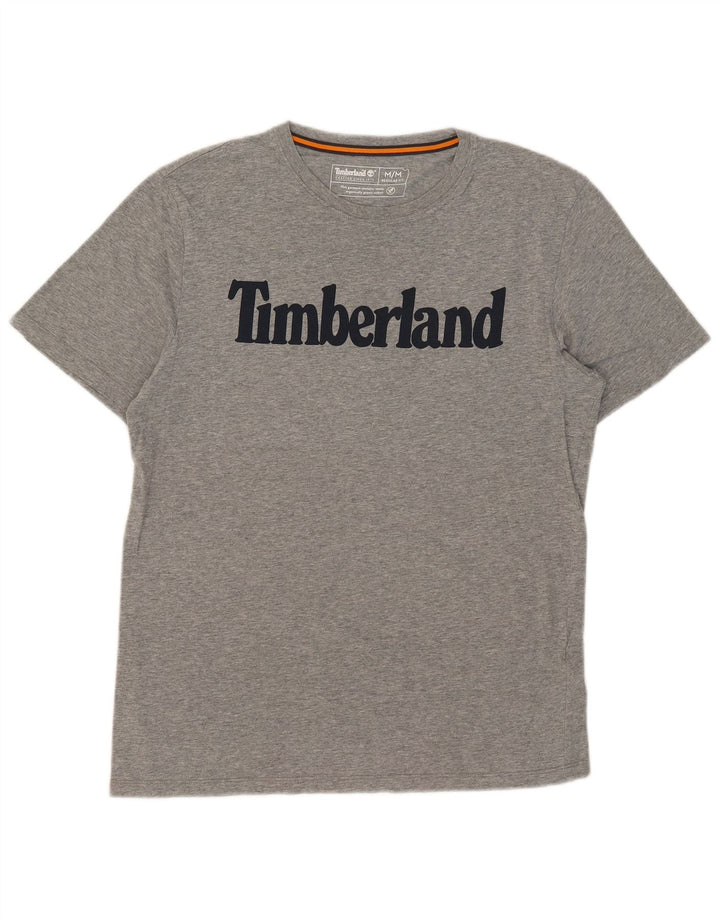 Timberland Camiseta gráfica de ajuste regular para hombre Top de algodón gris medio