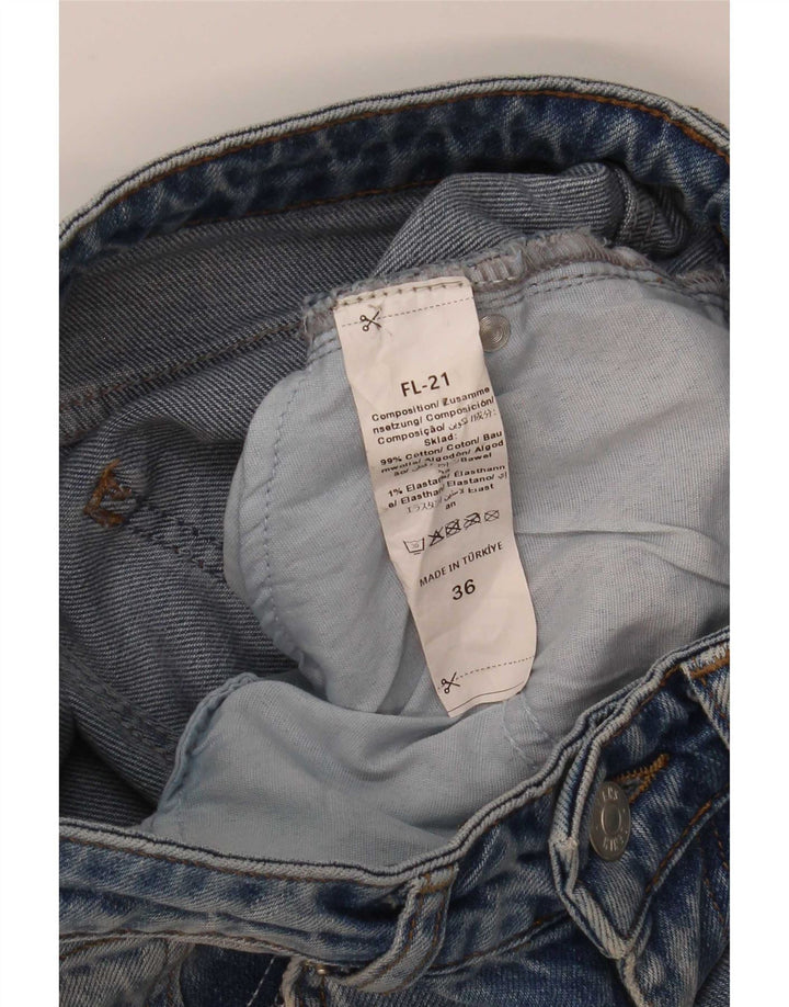 Vintage mujer jeans acampanados EU 36 Pequeño W25 L32 Algodón Azul