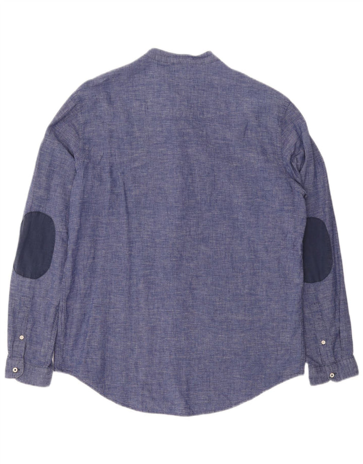 Zara Hombre Camisa Jersey Super Slim Fit XL Algodón Azul