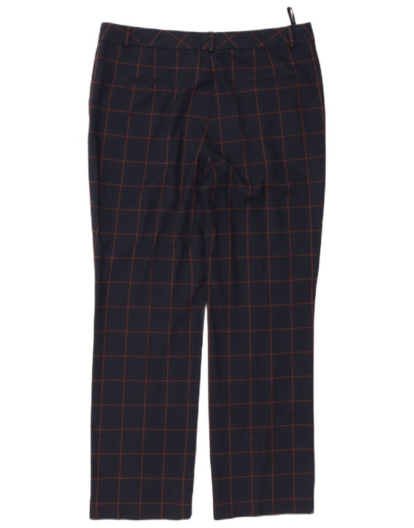 MARKS & SPENCER Pantalones de traje para mujer UK 14 Large W34 L28 Navy Blue Check