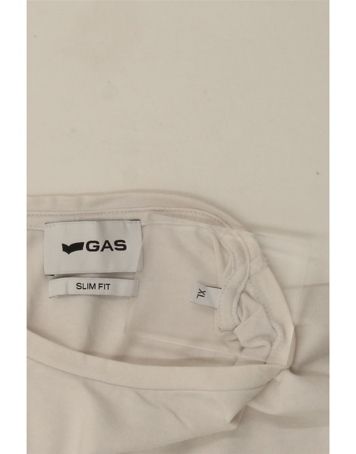 Gas Hombre Slim Fit Camiseta Top XL Blanco