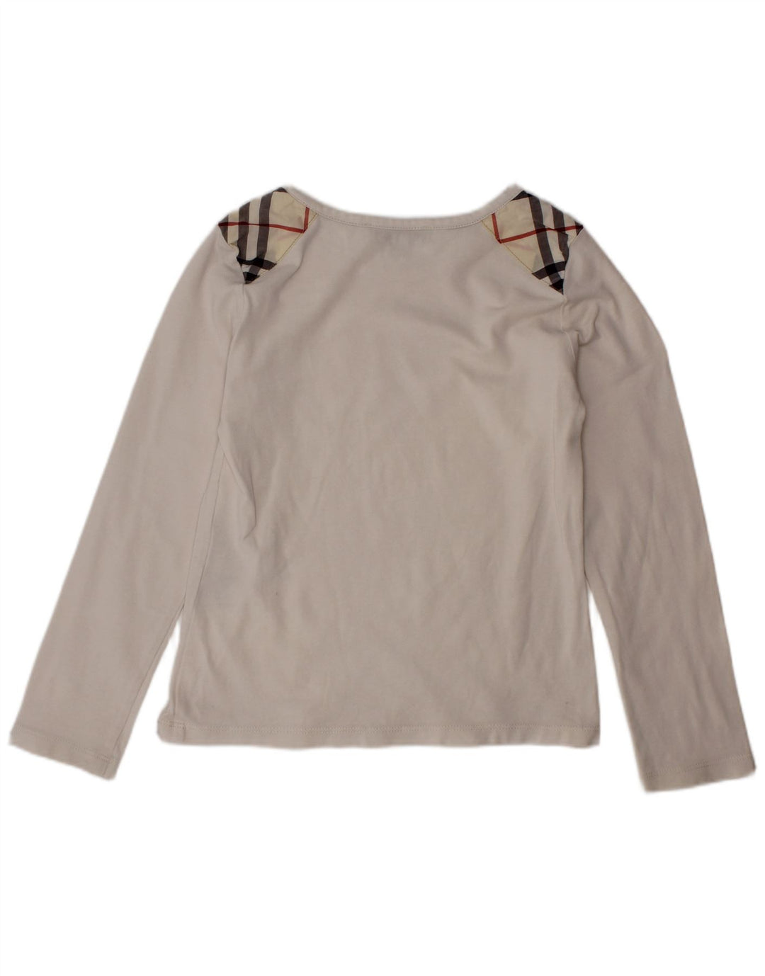 BURBERRY Top Niña Manga Larga 5-6 Años Blanco Cuadros