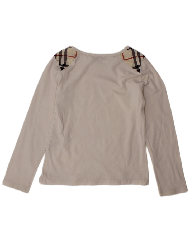 BURBERRY Top Niña Manga Larga 5-6 Años Blanco Cuadros