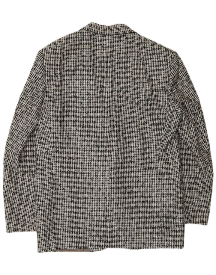 VINTAGE Chaqueta Blazer de 2 Botones para Hombre IT 50 Poliéster a cuadros gris grande