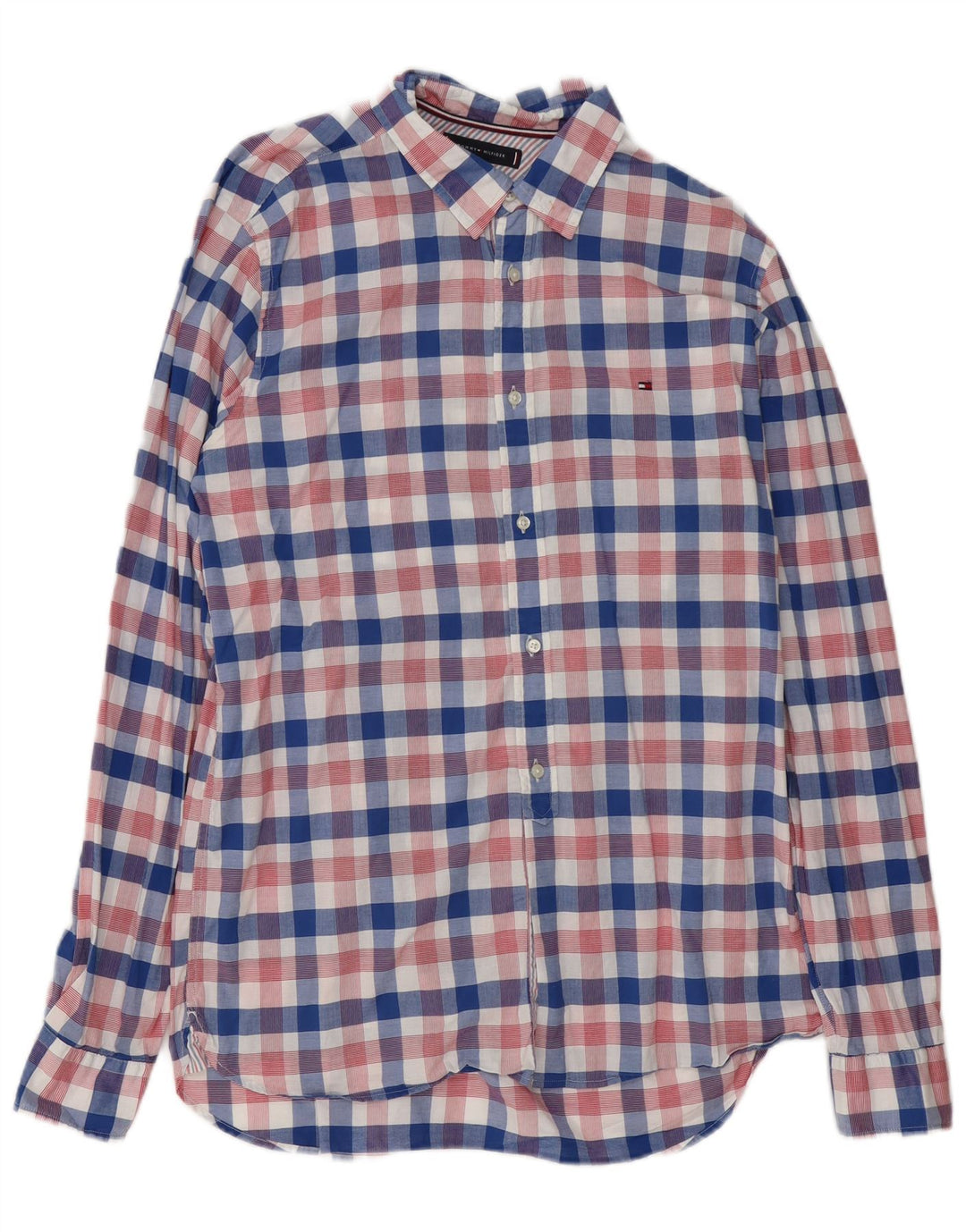 Camisa Tommy Hilfiger Slim Fit de algodón a cuadros multicolores grandes para hombre
