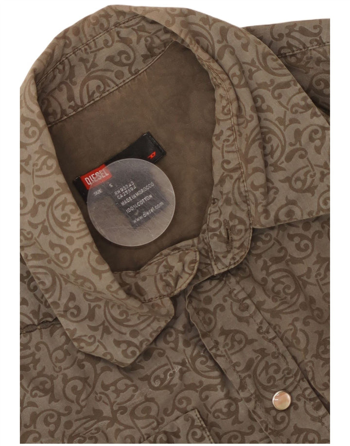 Camisa Diesel Hombre Small Marrón Paisley Algodón