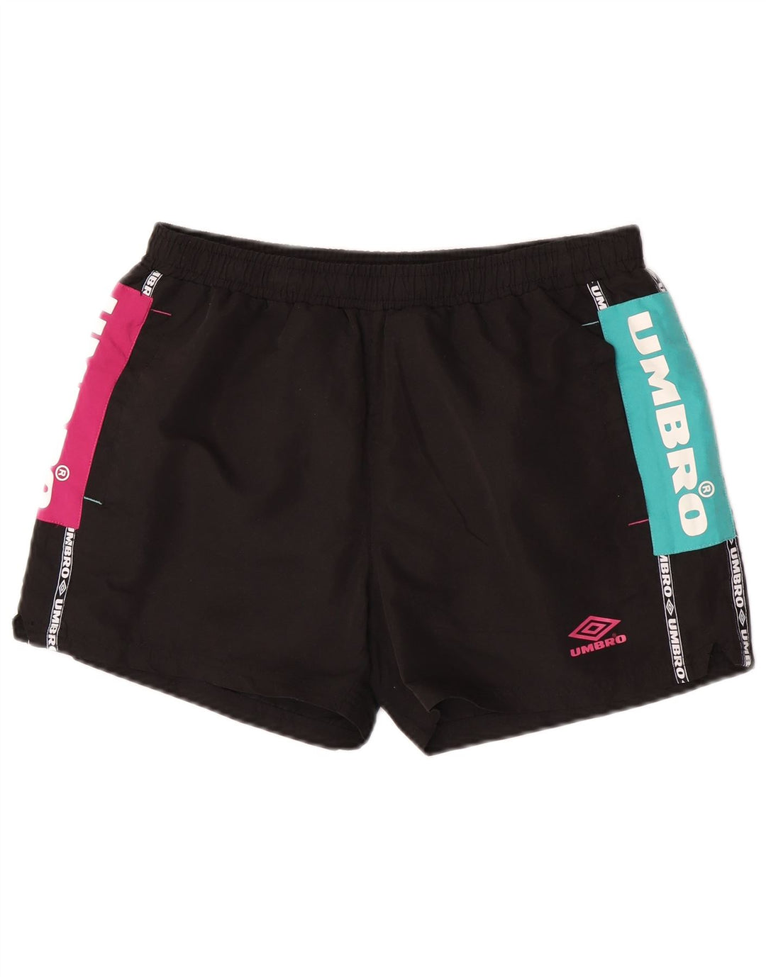 Pantalones cortos deportivos con estampado Umbro para hombre Poliéster color block en negro mediano