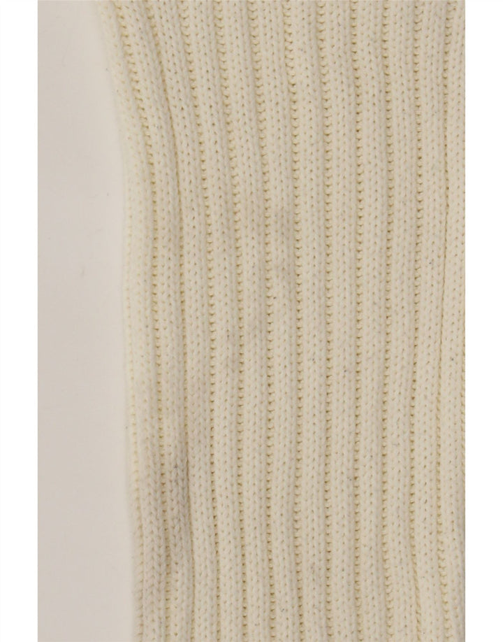 Zara Mujer Crop Oversize Roll Neck Jumper Sweater UK 10 Small Blanco