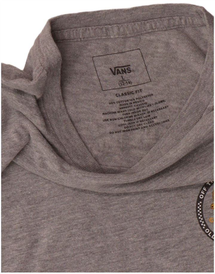 Vans Camiseta gráfica de ajuste clásico para niños 12-13 años Grande Gris Algodón