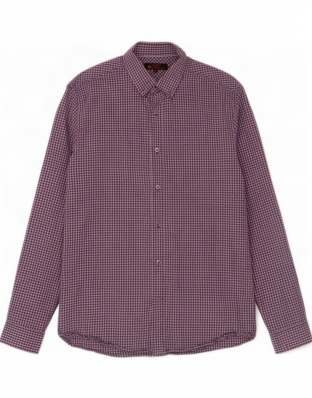 Ben Sherman Camisa para hombre Talla 15 1/2 Algodón a cuadros azul mediano