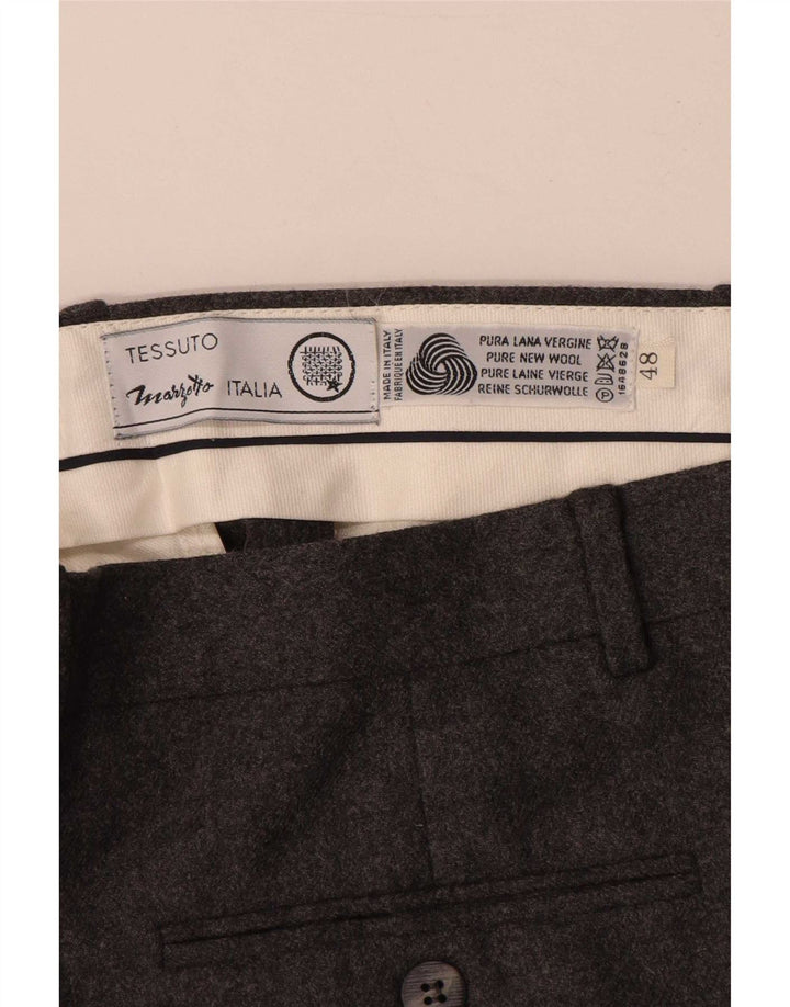 Marzotto Pantalón de traje con pinzas para hombre IT 48 Medium W32 L34 Lana gris