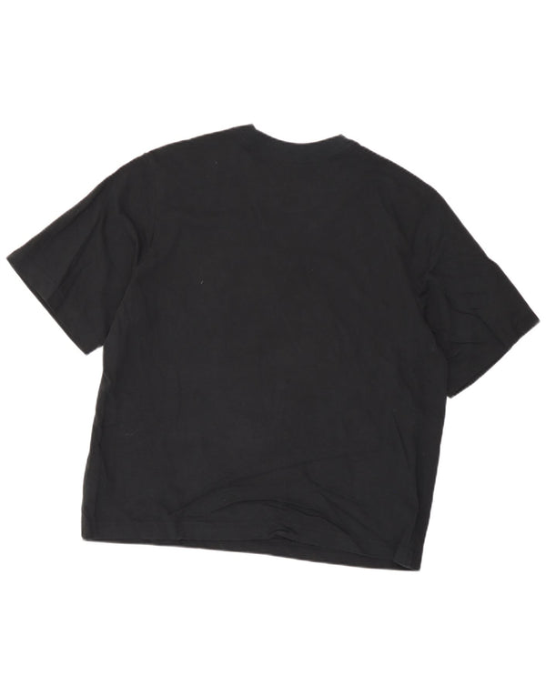 Nike Camiseta corta holgada para mujer, talla 40, talla pequeña, algodón negro