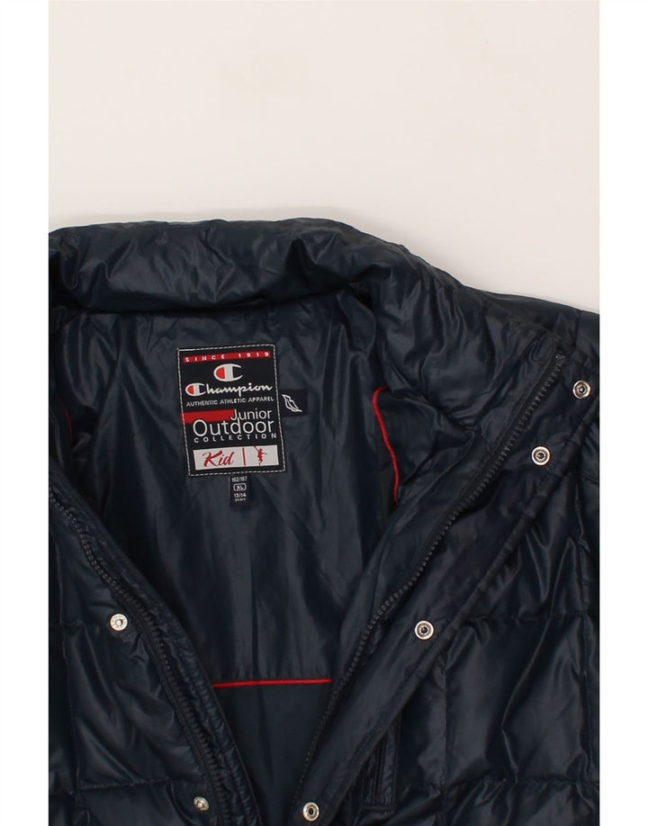 CHAMPION Boys Padded Jacket 13-14 Years XL Navy Blue Polyester Vintage Champion and Second-Hand Champion from Messina Hembry 
