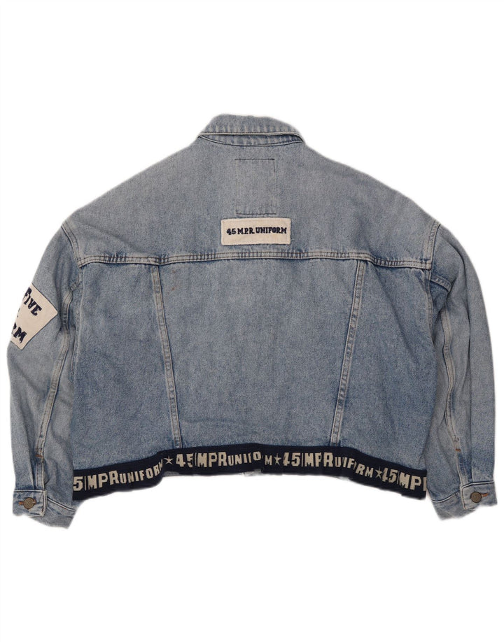 UNIFORM Chaqueta vaquera corta con gráfico para mujer Reino Unido 40 Grande Azul