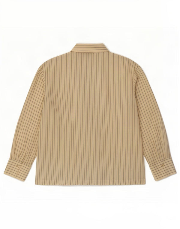 Marks & Spencer Blusa cruzada para mujer UK 46 Large Beige Pinstripe