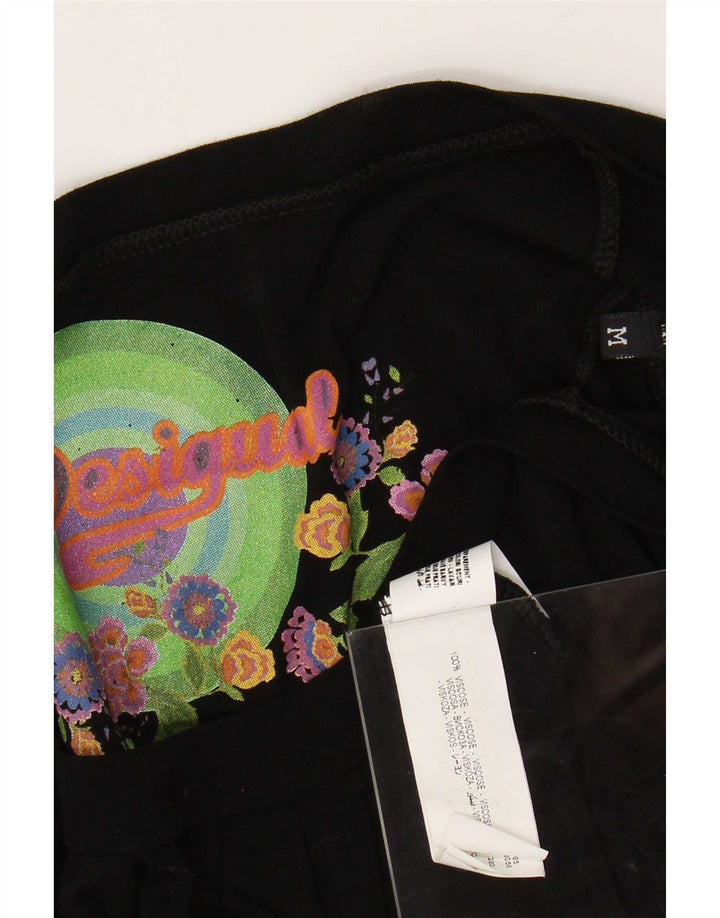 Top Desigual para mujer UK 44 Medium Black Viscosa
