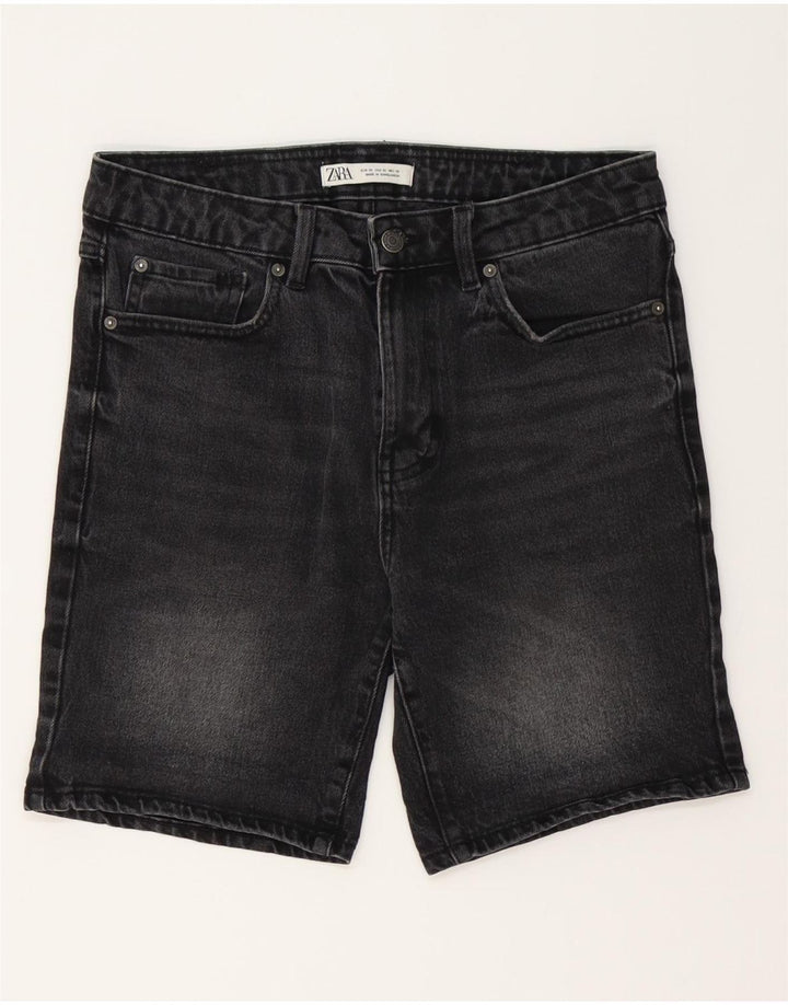 Zara Pantalones cortos de mezclilla para hombre EU 38 Small W30 Black
